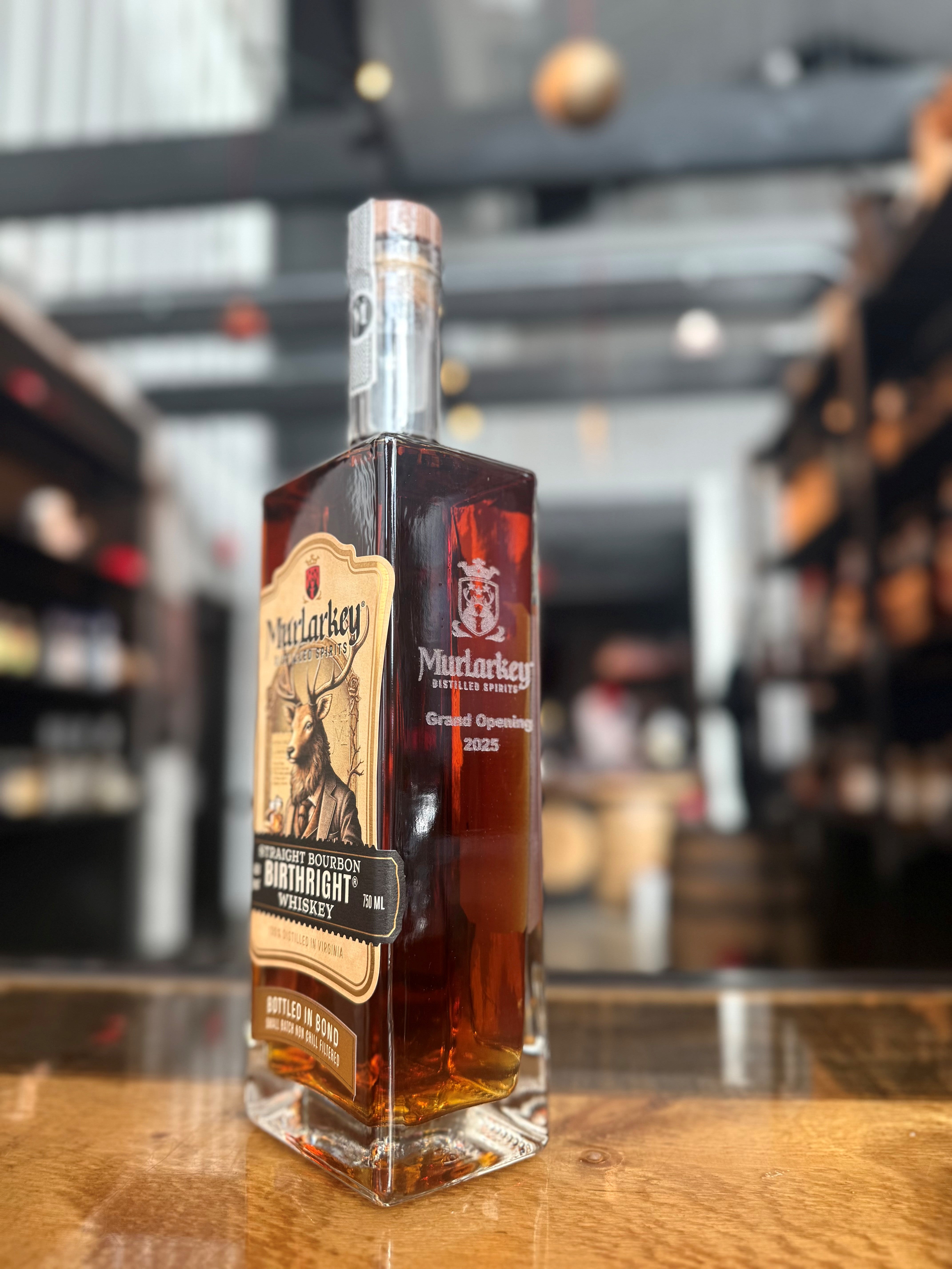 Birthright Bourbon BIB - Limited Edition engraved bottle
